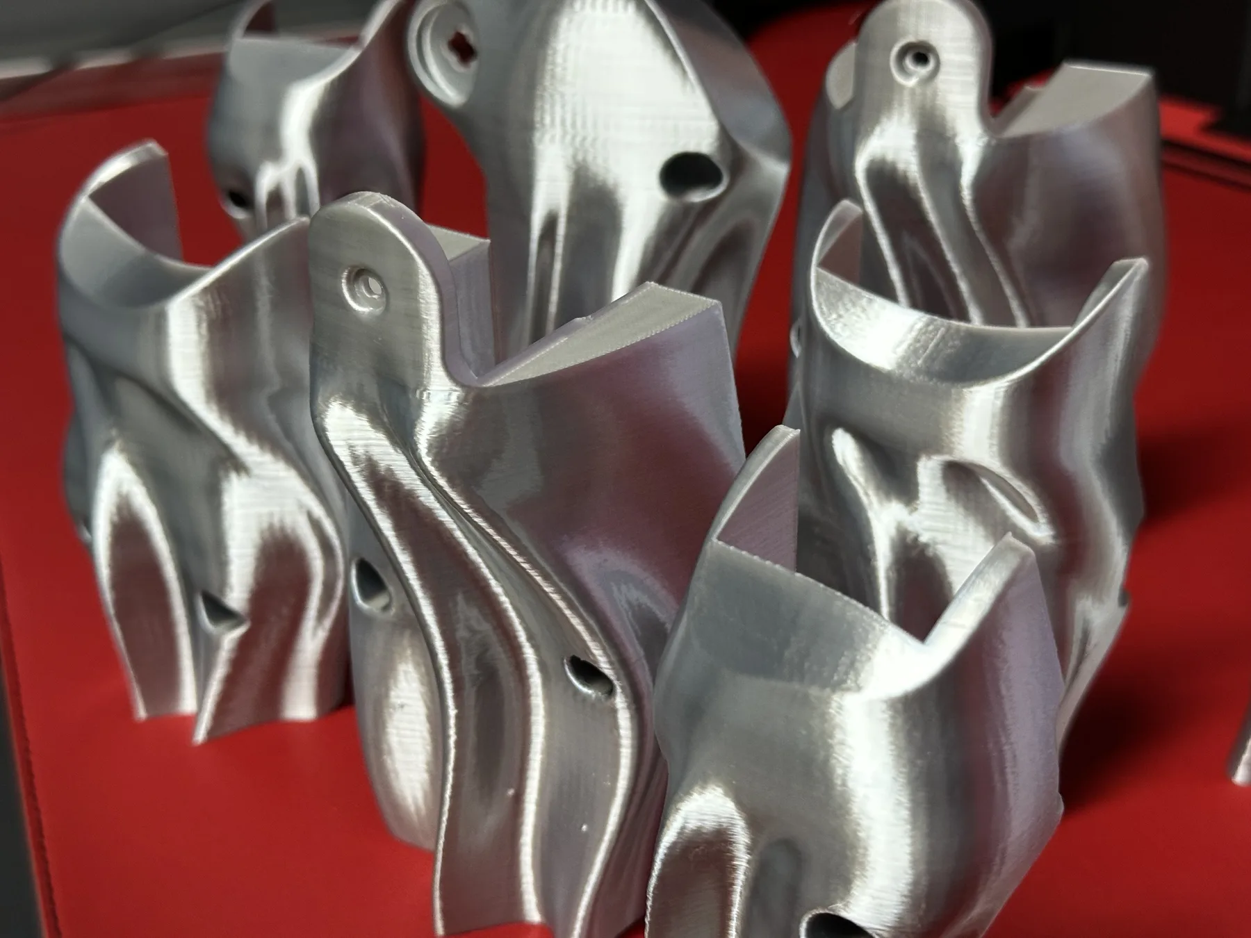 Silver 3D printed cosplay armour pieces