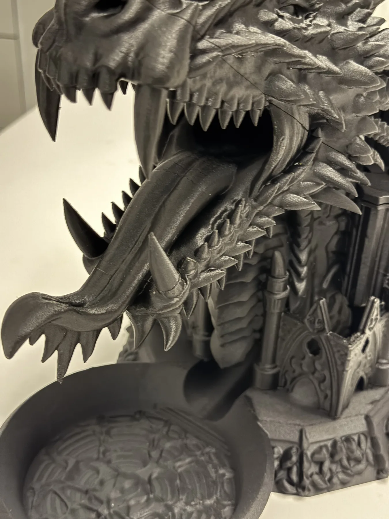 Detailed 3D printed fantasy dragon sculpture